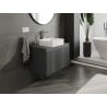 Mexen Rivel szafka łazienkowa podumywalkowa 80 cm z blatem, 1 szuflada, ryflowana , grafit mat - 91A20-08047-1-BFC66