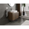 Mexen Rivel szafka łazienkowa podumywalkowa 80 cm z blatem, 1 szuflada, ryflowana , orzech - 91A20-08047-1-BFC86