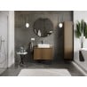 Mexen Rivel szafka łazienkowa podumywalkowa 80 cm z blatem, 1 szuflada, ryflowana , orzech - 91A20-08047-1-BFC86