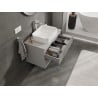 Mexen Rivel szafka łazienkowa podumywalkowa 80 cm z blatem, 2 szuflady, ryflowana , szara mat - 91A20-08047-2-BFFC62
