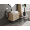 Mexen Rivel szafka łazienkowa podumywalkowa 80 cm z blatem, 2 szuflady, ryflowana , dąb - 91A20-08047-2-BFFC81