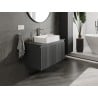 Mexen Rivel szafka łazienkowa podumywalkowa 90 cm z blatem, 1 szuflada, ryflowana , grafit mat - 91A20-09047-1-BFC66