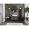 Mexen Rivel szafka łazienkowa podumywalkowa 90 cm z blatem, 1 szuflada, ryflowana , grafit mat - 91A20-09047-1-BFC66