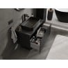 Mexen Rivel szafka łazienkowa podumywalkowa 90 cm z blatem, 1 szuflada, ryflowana , czarna mat - 91A20-09047-1-BFC71