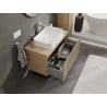 Mexen Rivel szafka łazienkowa podumywalkowa 90 cm z blatem, 1 szuflada, ryflowana , dąb - 91A20-09047-1-BFC81