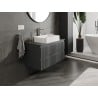 Mexen Rivel szafka łazienkowa podumywalkowa 90 cm z blatem, 2 szuflady, ryflowana , grafit mat - 91A20-09047-2-BFFC66