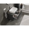 Mexen Rivel szafka łazienkowa podumywalkowa 90 cm z blatem, 2 szuflady, ryflowana , grafit mat - 91A20-09047-2-BFFC66