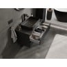 Mexen Rivel szafka łazienkowa podumywalkowa 90 cm z blatem, 2 szuflady, ryflowana , czarna mat - 91A20-09047-2-BFFC71