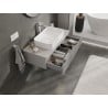 Mexen Rivel szafka łazienkowa podumywalkowa 100 cm z blatem, 1 szuflada, ryflowana , szara mat - 91A20-10023-1-BFC62