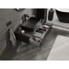 Mexen Rivel szafka łazienkowa podumywalkowa 100 cm z blatem, 1 szuflada, ryflowana , czarna mat - 91A20-10023-1-BFC71