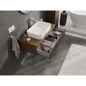 Mexen Rivel szafka łazienkowa podumywalkowa 100 cm z blatem, 1 szuflada, ryflowana , orzech - 91A20-10023-1-BFC86