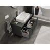 Mexen Rivel szafka łazienkowa podumywalkowa 100 cm z blatem, 1 szuflada, ryflowana , grafit mat - 91A20-10047-1-BFC66
