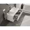 Mexen Rivel szafka łazienkowa podumywalkowa 100 cm z blatem, 2 szuflady, ryflowana , biała mat - 91A20-10047-2-BFFC01