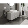 Mexen Rivel szafka łazienkowa podumywalkowa 100 cm z blatem, 2 szuflady, ryflowana , szara mat - 91A20-10047-2-BFFC62