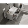 Mexen Rivel szafka łazienkowa podumywalkowa 100 cm z blatem, 2 szuflady, ryflowana , szara mat - 91A20-10047-2-BFFC62