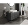 Mexen Rivel szafka łazienkowa podumywalkowa 100 cm z blatem, 2 szuflady, ryflowana , grafit mat - 91A20-10047-2-BFFC66