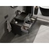 Mexen Rivel szafka łazienkowa podumywalkowa 100 cm z blatem, 2 szuflady, ryflowana , czarna mat - 91A20-10047-2-BFFC71