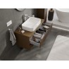 Mexen Rivel szafka łazienkowa podumywalkowa 100 cm z blatem, 2 szuflady, ryflowana , orzech - 91A20-10047-2-BFFC86