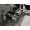Mexen Rivel szafka łazienkowa podumywalkowa 120 cm z blatem, 1 szuflada, ryflowana , czarna mat - 91A20-12023-1-BFC71