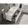 Mexen Rivel szafka łazienkowa podumywalkowa 120 cm z blatem, 1 szuflada, ryflowana , biała mat - 91A20-12047-1-BFC01