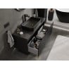 Mexen Rivel szafka łazienkowa podumywalkowa 120 cm z blatem, 1 szuflada, ryflowana , czarna mat - 91A20-12047-1-BFC71