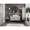 Mexen Rivel szafka łazienkowa podumywalkowa 120 cm z blatem, 2 szuflady, ryflowana , szara mat - 91A20-12047-2-BFFC62