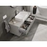 Mexen Rivel szafka łazienkowa podumywalkowa 120 cm z blatem, 2 szuflady, ryflowana , szara mat - 91A20-12047-2-BFFC62