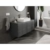 Mexen Rivel szafka łazienkowa podumywalkowa 120 cm z blatem, 2 szuflady, ryflowana , grafit mat - 91A20-12047-2-BFFC66