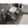 Mexen Rivel szafka łazienkowa podumywalkowa 120 cm z blatem, 2 szuflady, ryflowana , grafit mat - 91A20-12047-2-BFFC66