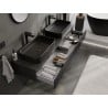 Mexen Rivel szafka łazienkowa podumywalkowa 160 cm z blatem, 1 szuflada, ryflowana , czarna mat - 91A20-16023-1-BFC71