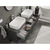 Mexen Rivel szafka łazienkowa podumywalkowa 160 cm z blatem, 2 szuflady, ryflowana , grafit mat - 91A20-16047-2-BFFC66