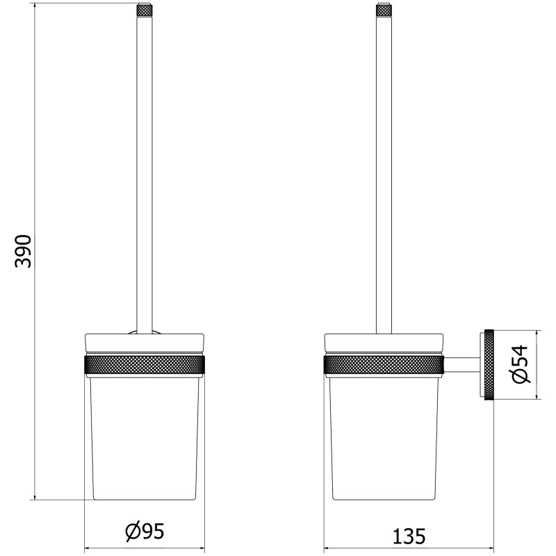 Mexen Gravo szczotka toaletowa, różowe złoto - 70A93071-60