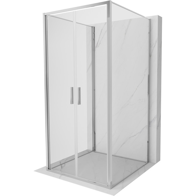 Mexen Exo-B Duo 3S kabina prysznicowa 3-ścienna uchylna 70 x 70 cm, transparent, chrom - 814-070-070-01-00-3S