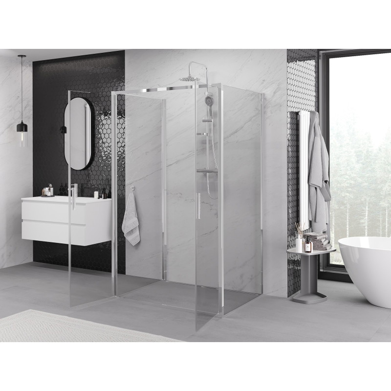 Mexen Exo-B Duo 3S kabina prysznicowa 3-ścienna uchylna 90 x 80 cm, transparent, chrom - 814-090-080-01-00-3S