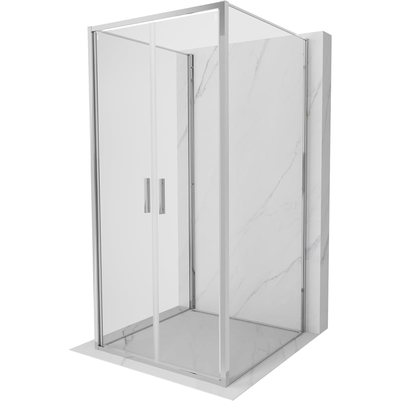 Mexen Exo-3S kabina prysznicowa 3-ścienna uchylna 100 x 100 cm, transparent, chrom - 814-100-100-01-00-3S