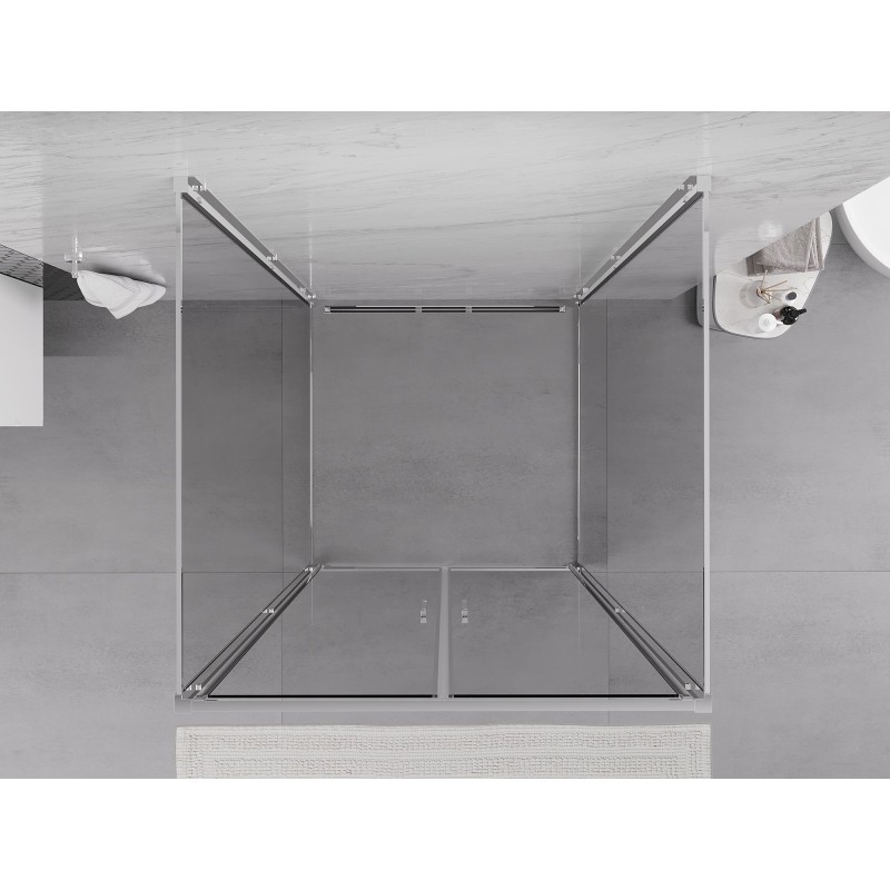 Mexen Exo-3S kabina prysznicowa 3-ścienna uchylna 90 x 90 cm, transparent, chrom - 814-090-090-01-00-3S