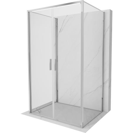 Mexen Exo-3S kabina prysznicowa 3-ścienna uchylna 80 x 120 cm, transparent, chrom - 814-080-120-01-00-3S