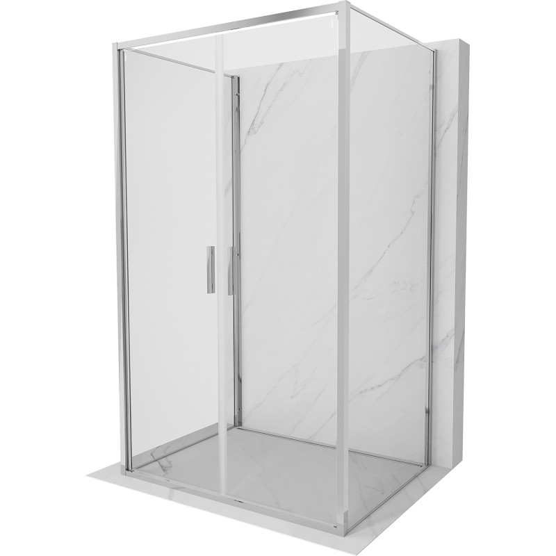 Mexen Exo-B Duo 3S kabina prysznicowa 3-ścienna uchylna 90 x 120 cm, transparent, chrom - 814-090-120-01-00-3S