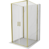 Mexen Exo-B Duo 3S kabina prysznicowa 3-ścienna uchylna 70 x 70 cm, transparent, złota - 814-070-070-50-00-3S