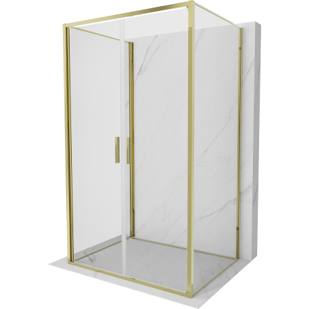 Mexen Exo-3S kabina prysznicowa 3-ścienna uchylna 70 x 80 cm, transparent, złota - 814-070-080-50-00-3S
