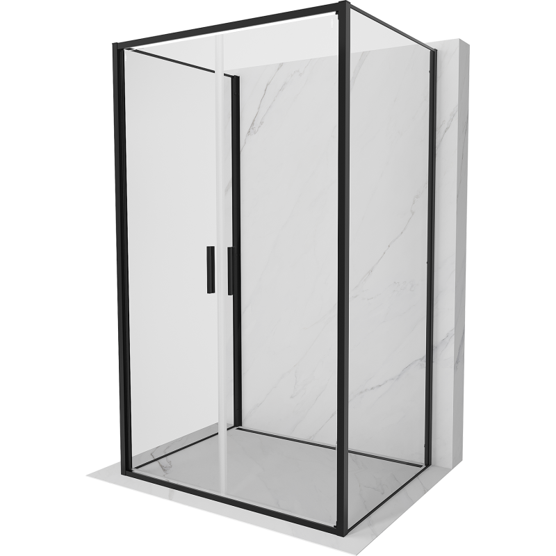 Mexen Exo-3S kabina prysznicowa 3-ścienna uchylna 80 x 90 cm, transparent, czarna - 814-080-090-70-00-3S