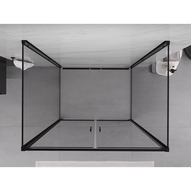Mexen Exo-3S kabina prysznicowa 3-ścienna uchylna 100 x 85 cm, transparent, czarna - 814-100-085-70-00-3S