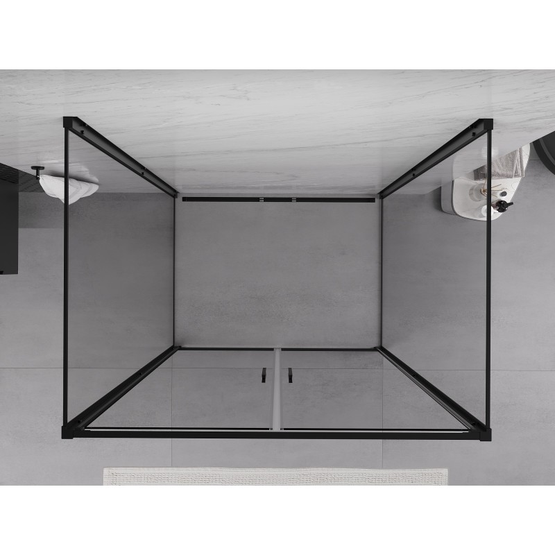 Mexen Exo-3S kabina prysznicowa 3-ścienna uchylna 100 x 90 cm, transparent, czarna - 814-100-090-70-00-3S