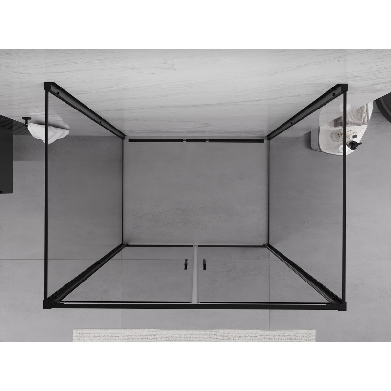 Mexen Exo-B Duo 3S kabina prysznicowa 3-ścienna uchylna 100 x 120 cm, transparent, czarna - 814-100-120-70-00-3S