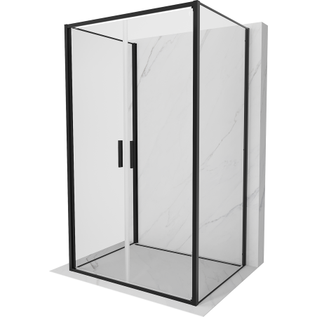 Mexen Exo-3S kabina prysznicowa 3-ścienna uchylna 120 x 80 cm, transparent, czarna - 814-120-080-70-00-3S