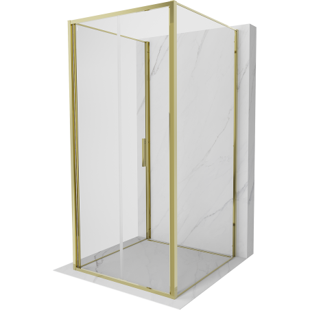 Mexen Exo-F 3S kabina prysznicowa 3-ścienna składana 75 x 75 cm, transparent, złota - 816-075-075-50-00-3S