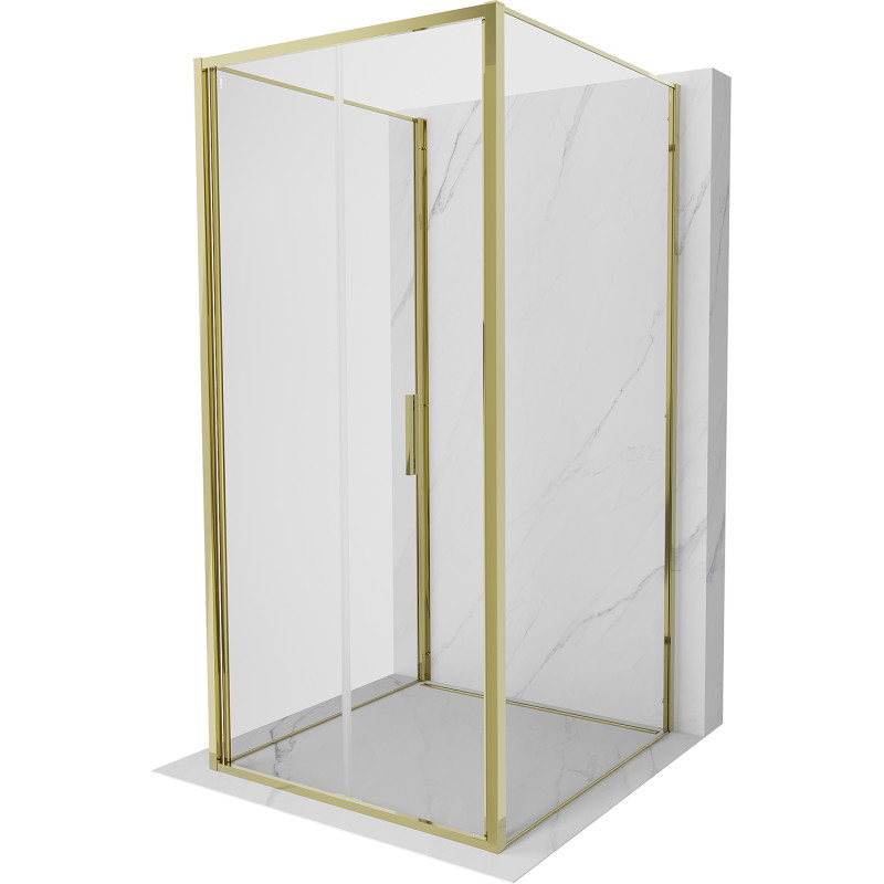 Mexen Exo-F 3S kabina prysznicowa 3-ścienna składana 80 x 80 cm, transparent, złota - 816-080-080-50-00-3S