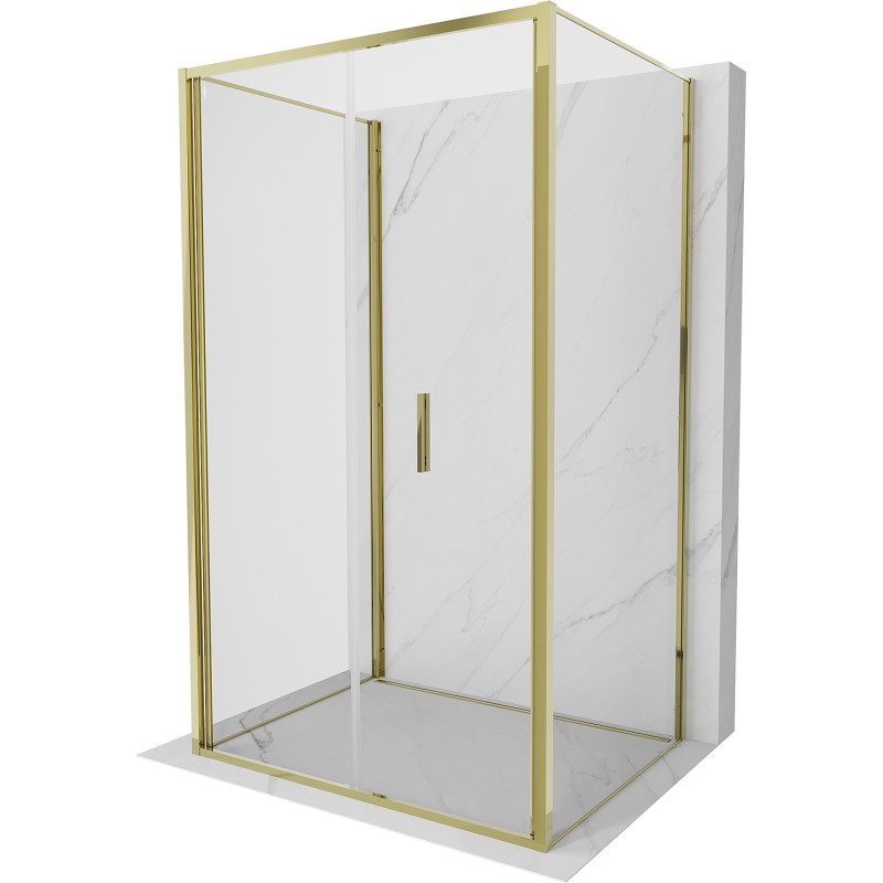 Mexen Exo-F 3S kabina prysznicowa 3-ścienna składana 70 x 85 cm, transparent, złota - 816-070-085-50-00-3S