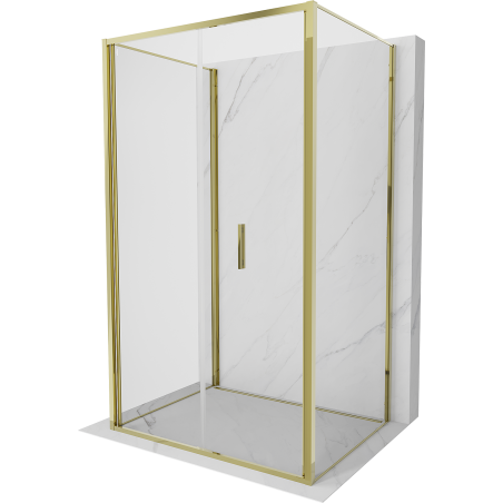 Mexen Exo-F 3S kabina prysznicowa 3-ścienna składana 80 x 110 cm, transparent, złota - 816-080-110-50-00-3S