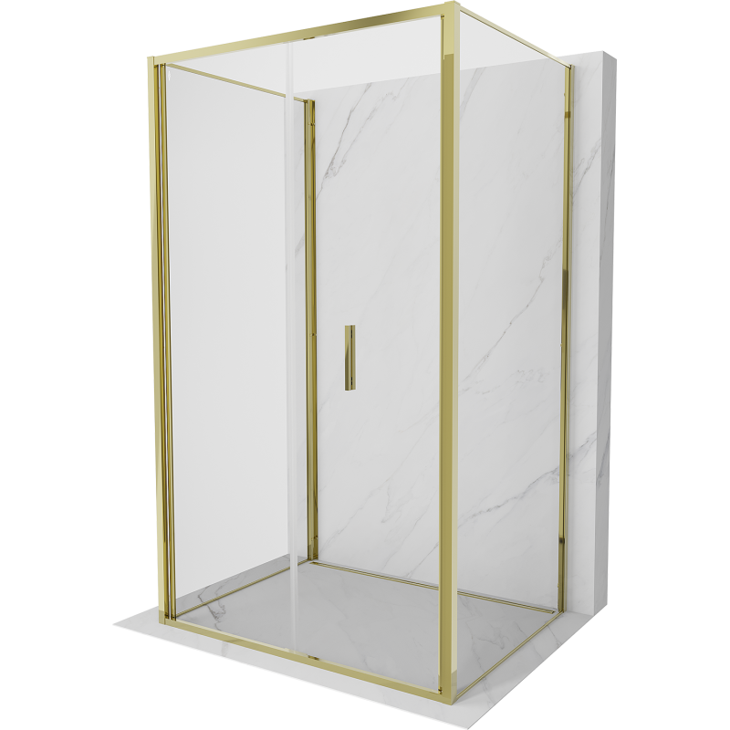 Mexen Exo-3S kabina prysznicowa 3-ścienna składana 85 x 110 cm, transparent, złota - 816-085-110-50-00-3S